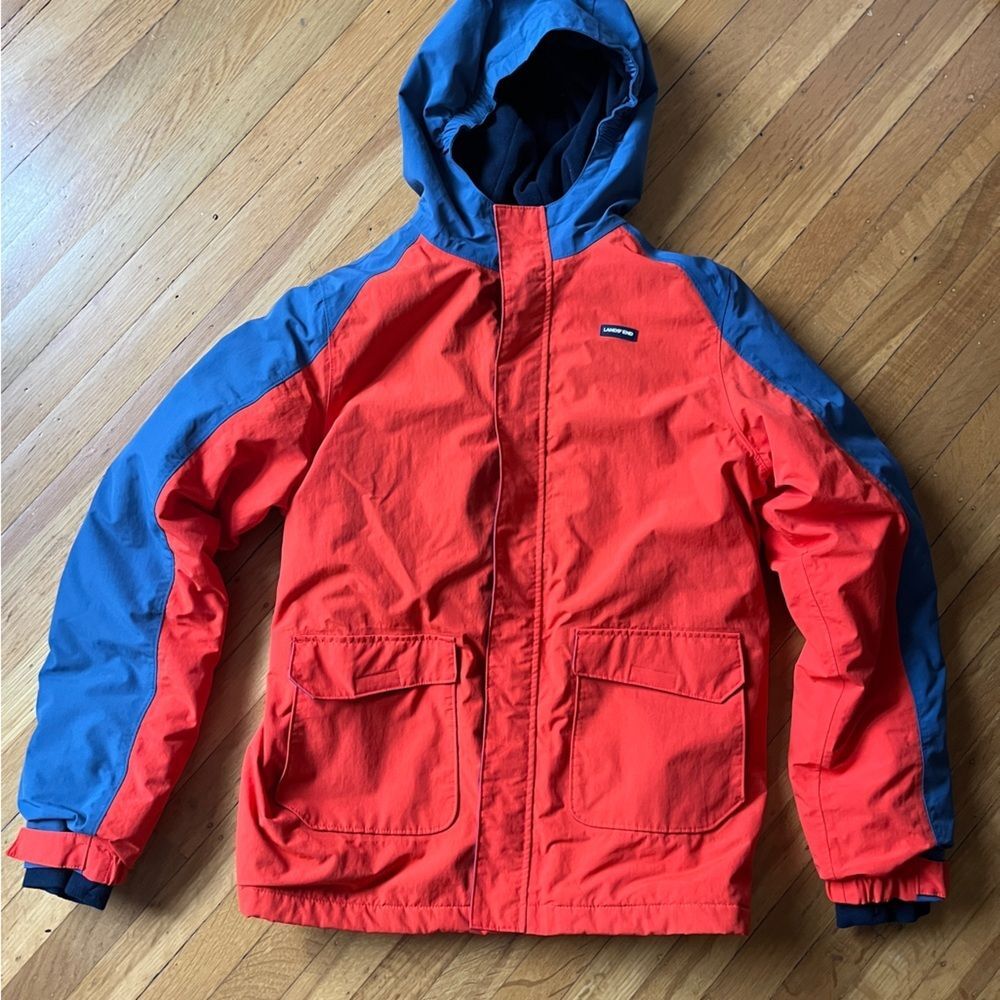 Lands End Squall Collection grow-along jacket snow winter coat parka XL orange